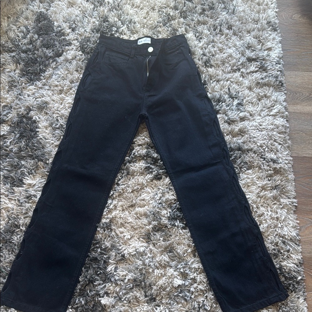 Zara Black Straight Leg Jeans